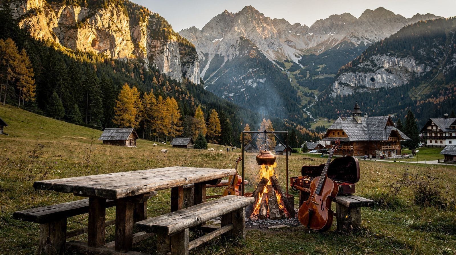 Soirée montagnarde au feu de bois et musique à Zakopane